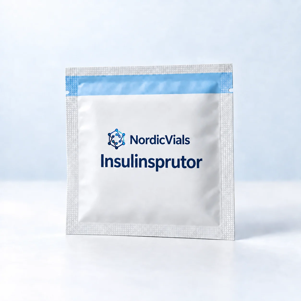 NordicVials – Insulinsprutor – AI-genererad påsillustration med NordicVials logotyp
